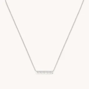 Cosmic Star Bar Necklace in Silver