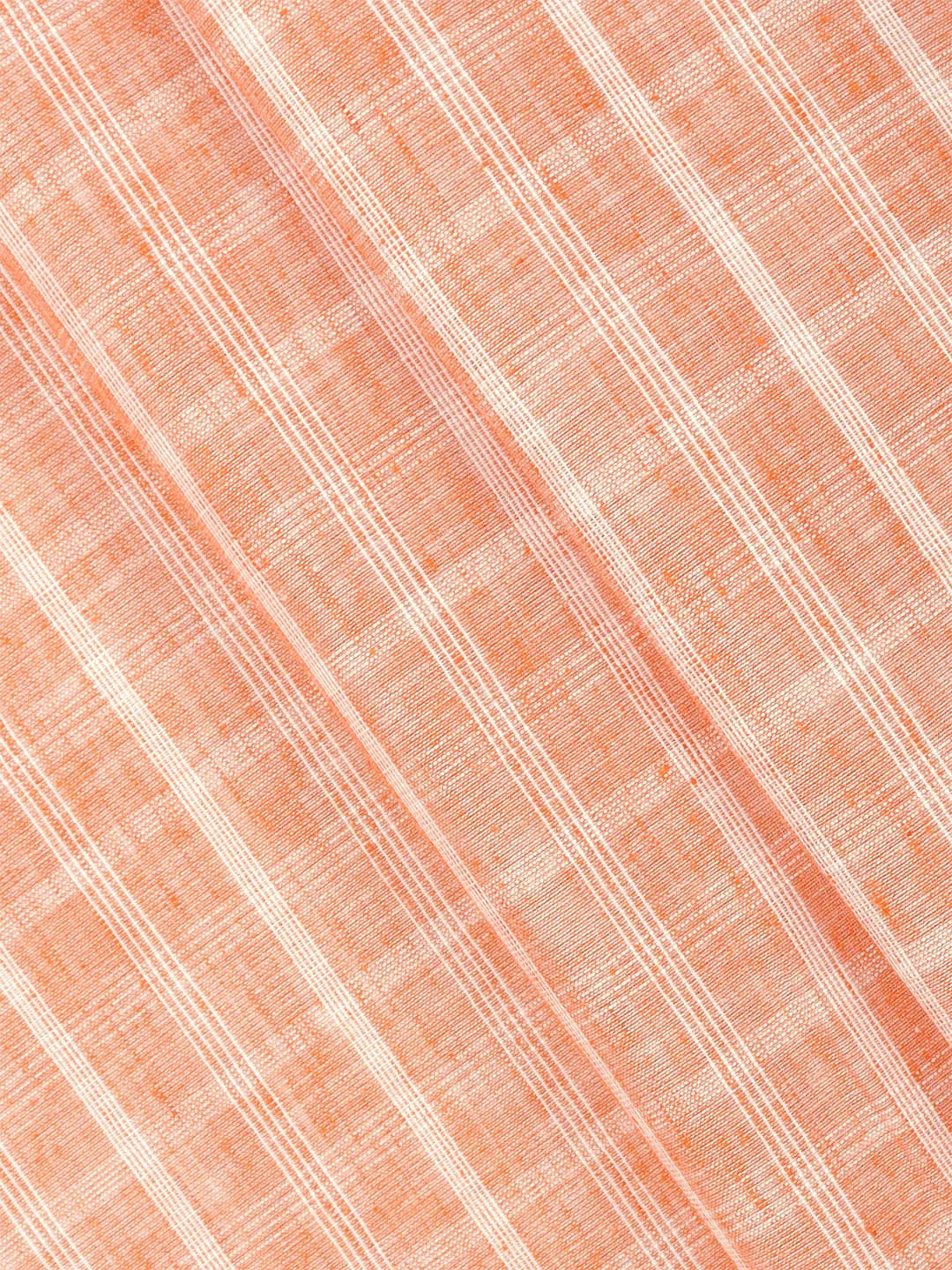 Cotton Checks Orange Colour Traditional Shirting Fabric High Style