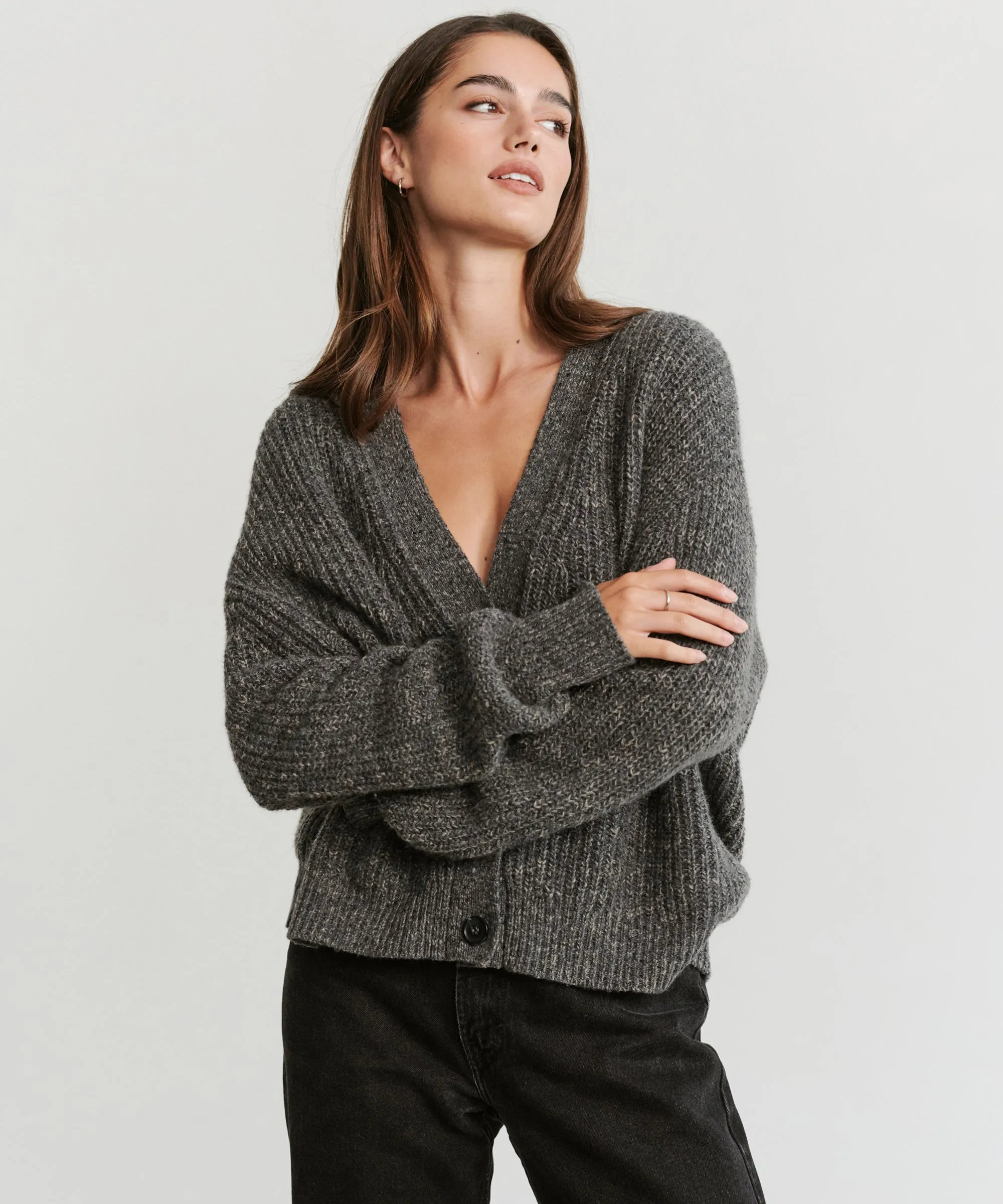 Cropped Cashmere Cocoon Cardigan