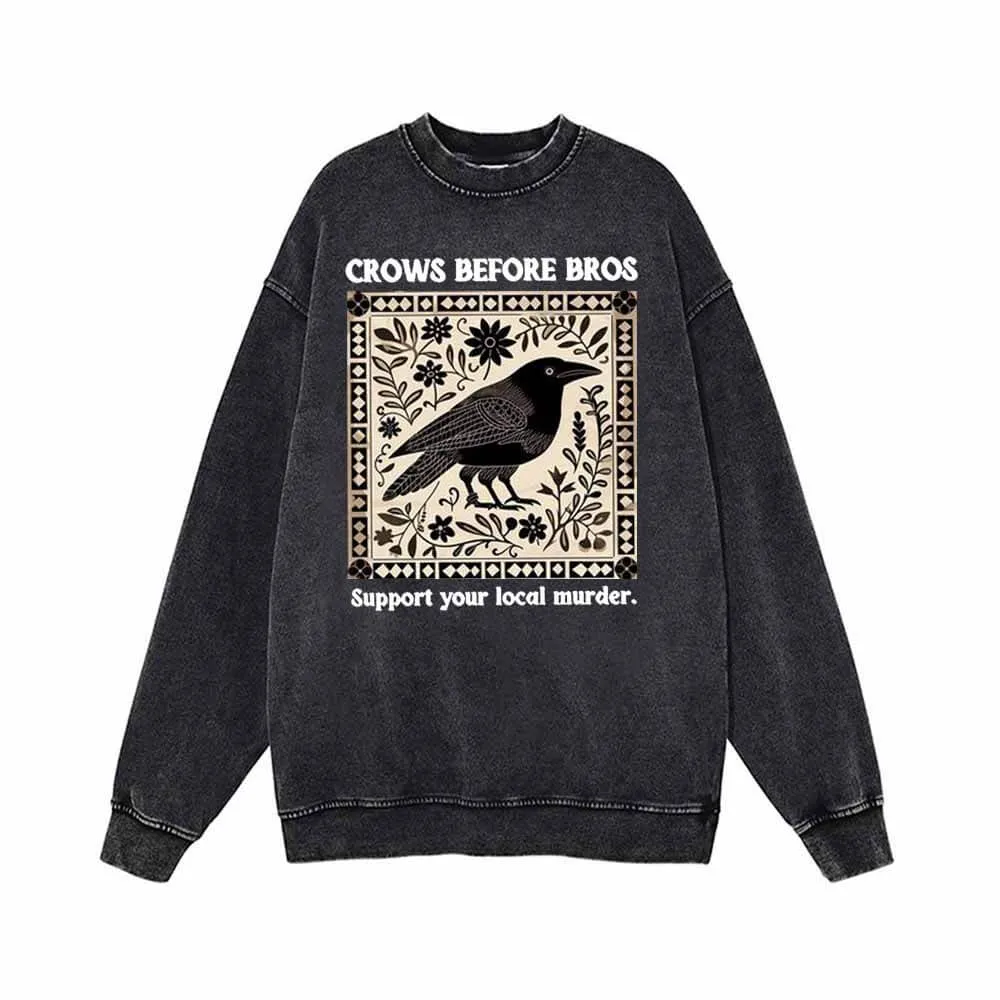 Crows Before Bros Vintage Washed Sweatshirt