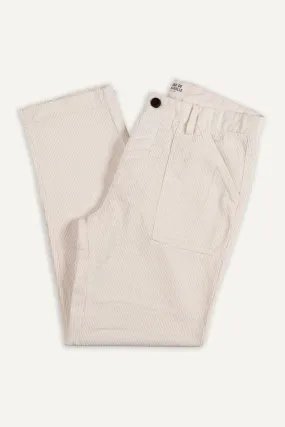 Cuisse De Grenouille (Ecru) White Corduroy Fatigue Pants