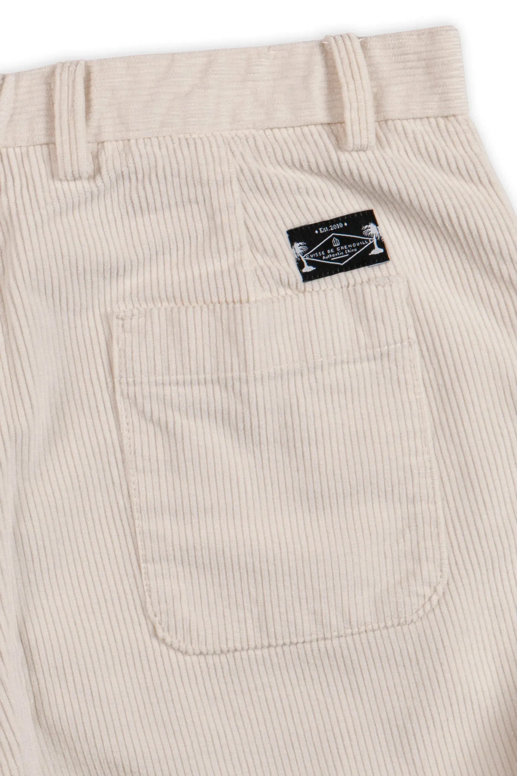 Cuisse De Grenouille (Ecru) White Corduroy Fatigue Pants