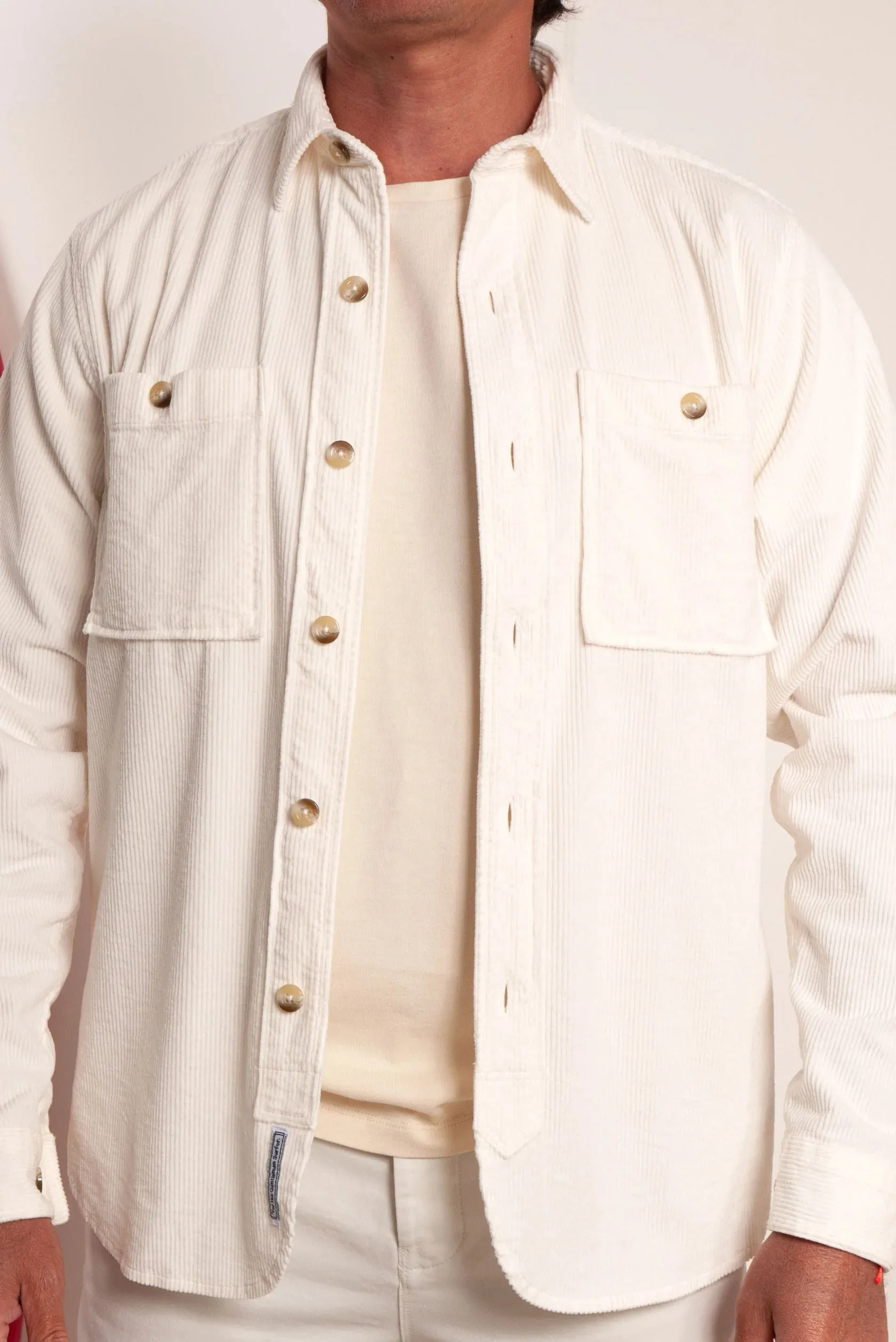 Cuisse de Grenouille White Velvet Corduroy Paris Shirt