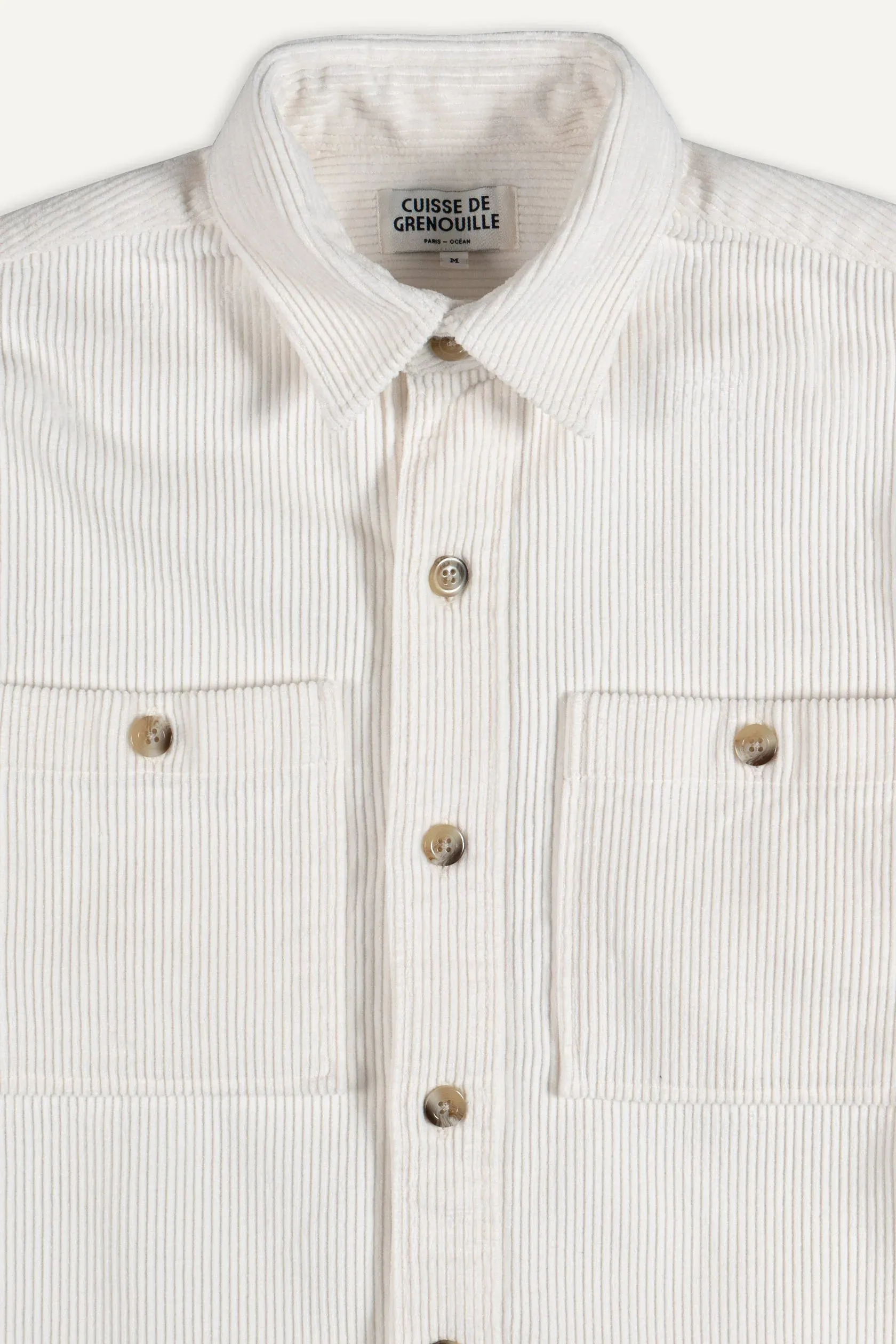 Cuisse de Grenouille White Velvet Corduroy Paris Shirt