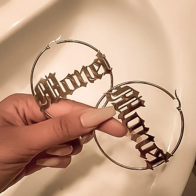 Customized Name Hoop Earrings