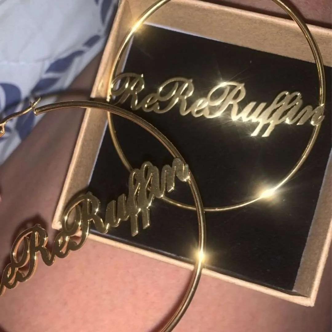 Customized Name Hoop Earrings