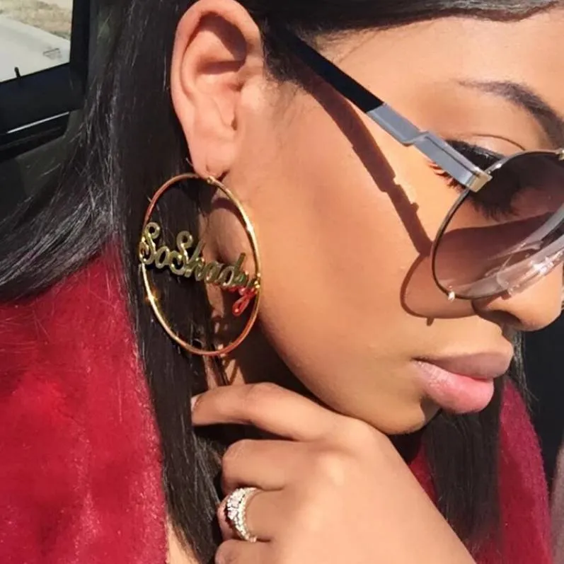 Customized Name Hoop Earrings