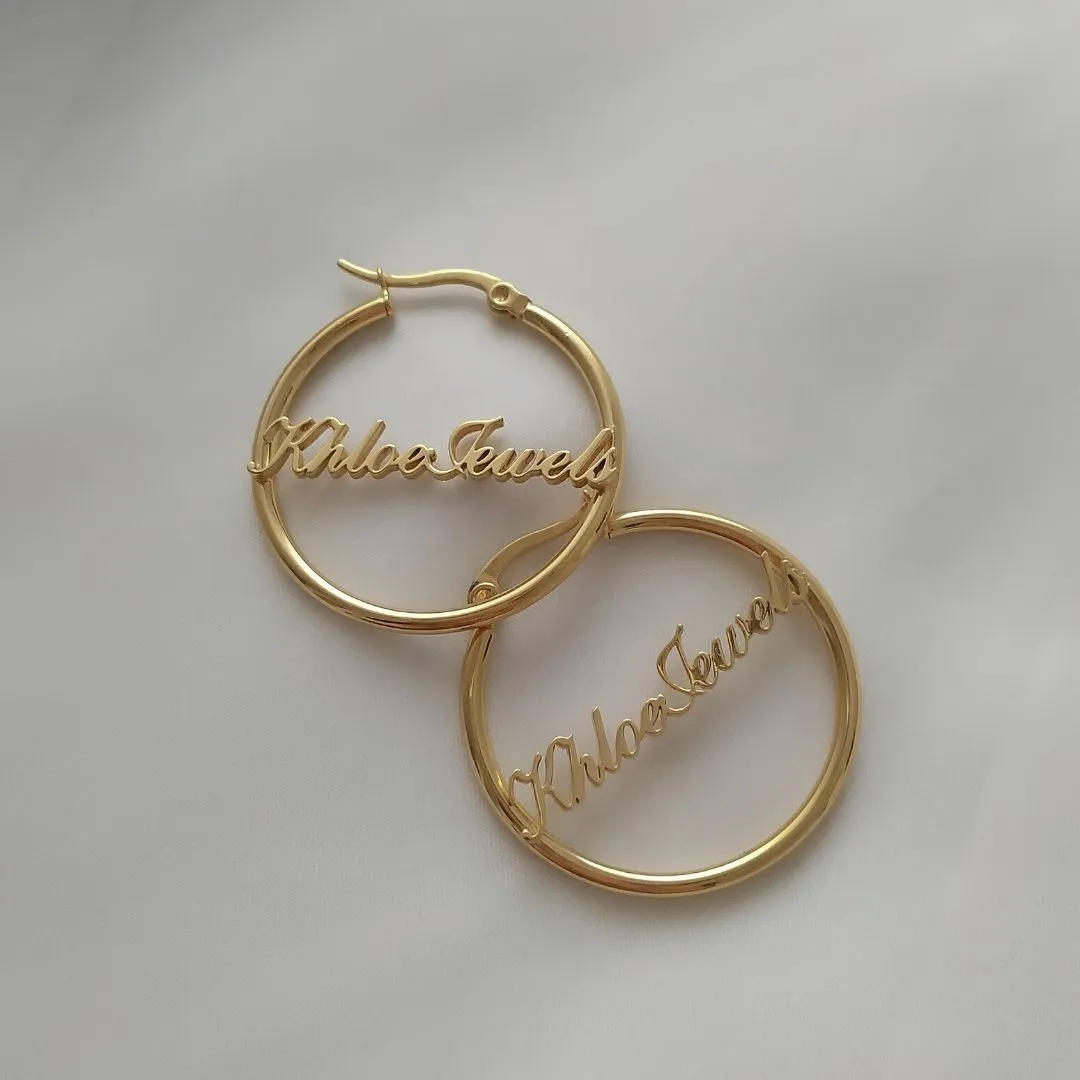 Customized Name Hoop Earrings