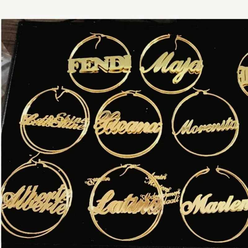 Customized Name Hoop Earrings