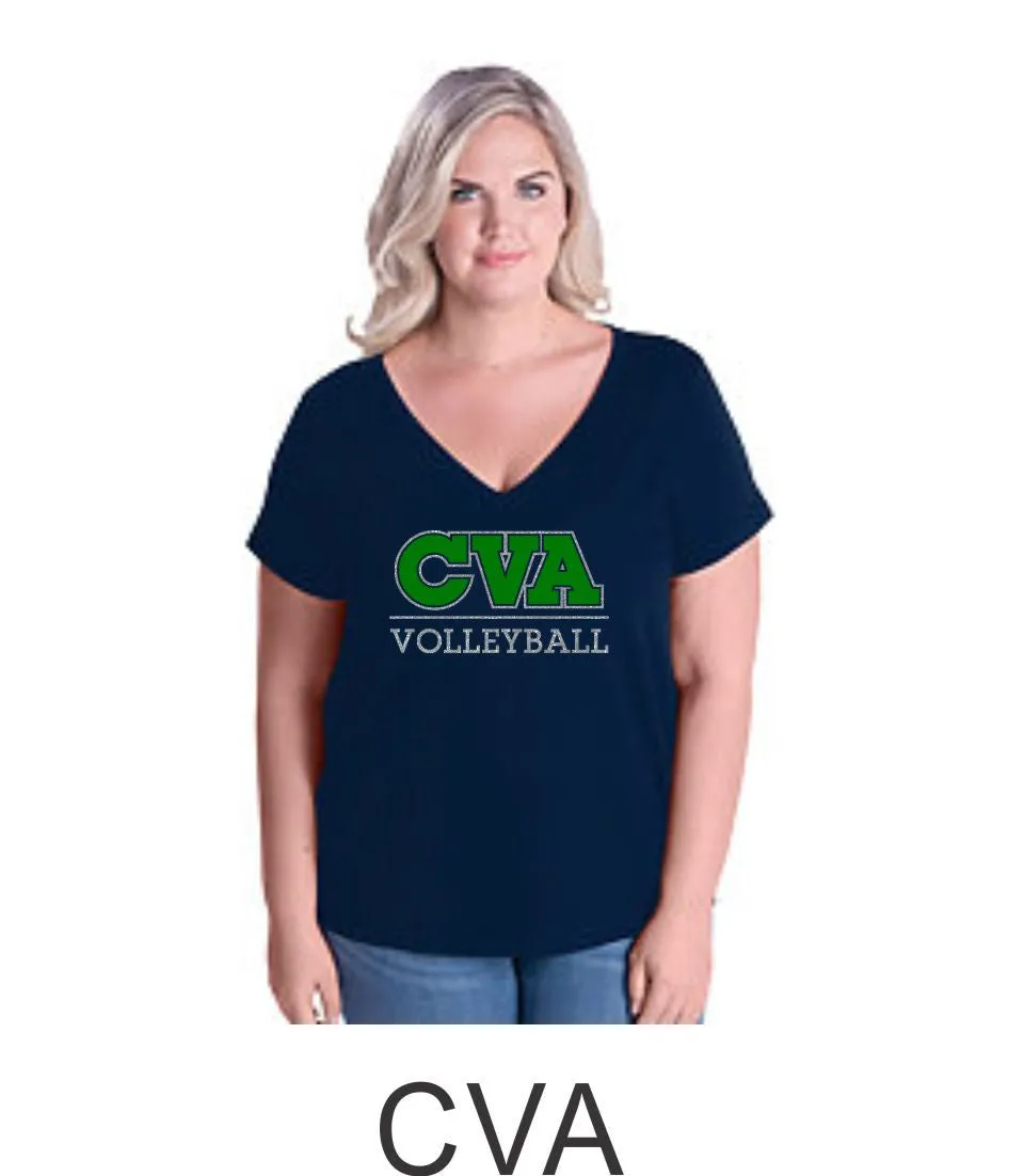 CVA Curvy Ladies Tee in 5 Designs- Matte or Glitter