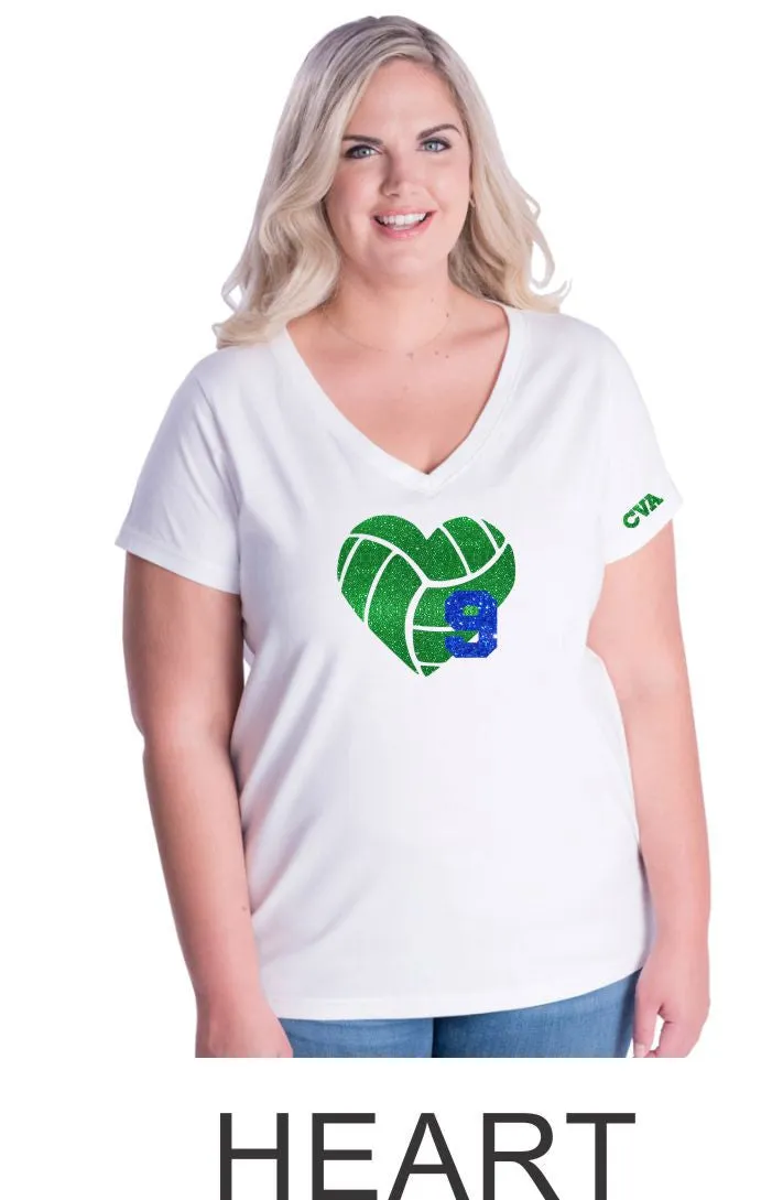 CVA Curvy Ladies Tee in 5 Designs- Matte or Glitter