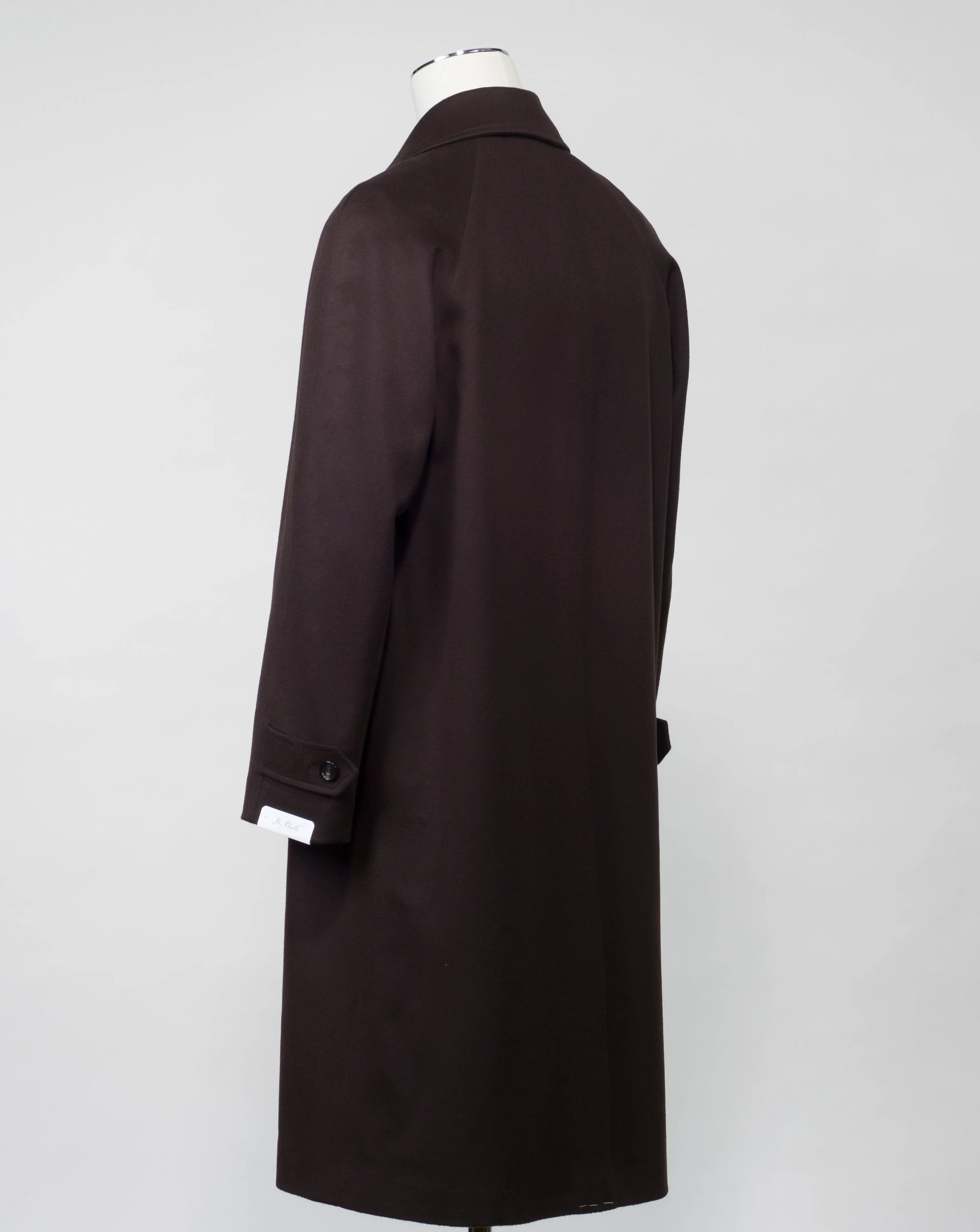 De Petrillo Wool & Cashmere Raglan Coat / Dark Brown