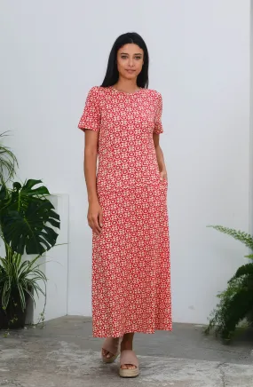 Della Dress in 4 Leaf Print