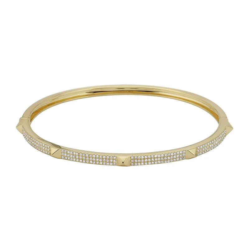 Diamond Segment Stud Bangle