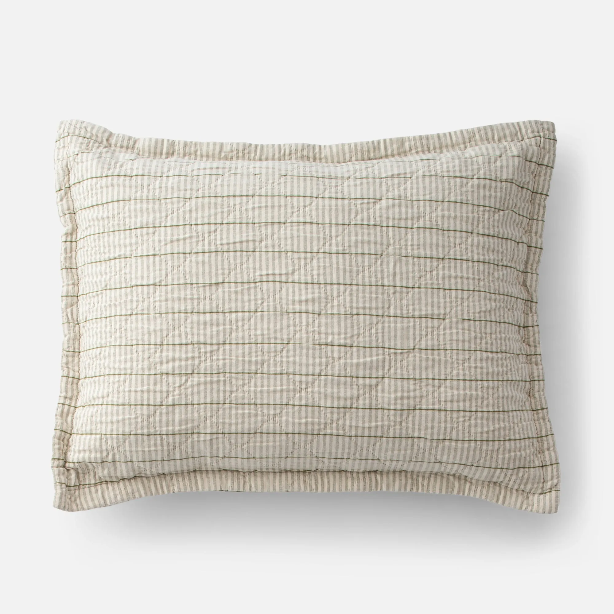 Diamond Ticking Quilted Pillow Sham