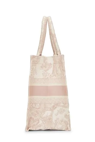 Dior,  Pink Embroidered Toile de Jouy Canvas Book Tote Large, Pink