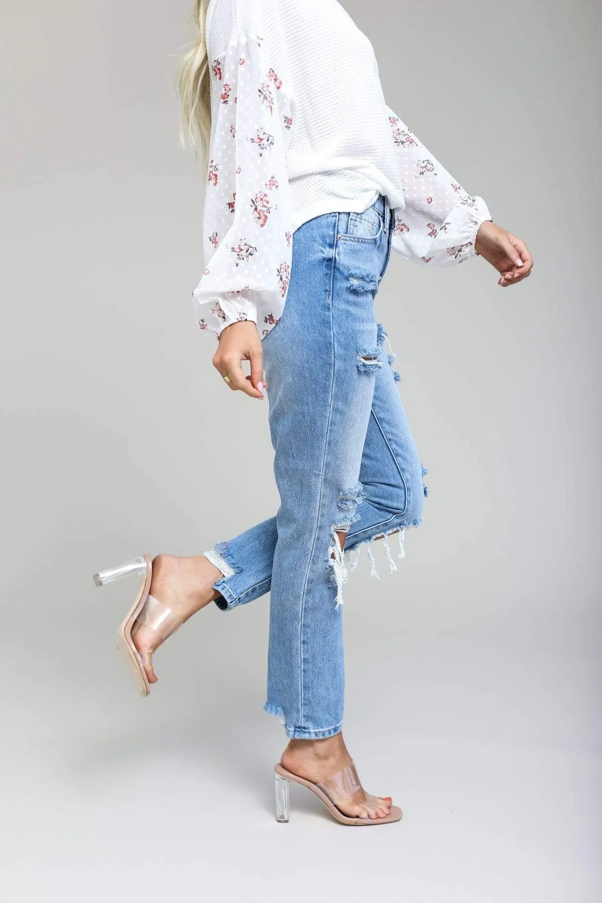 Distressed Relaxed Denim