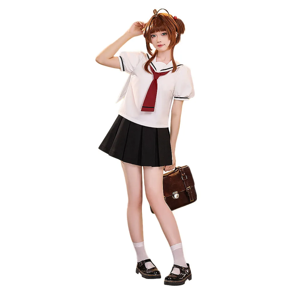 DokiDoki-SR Anime Card Captor Sakura Cosplay Kinomoto Sakura Tomoe Primary School Summer Uniform Costume Cardcaptor