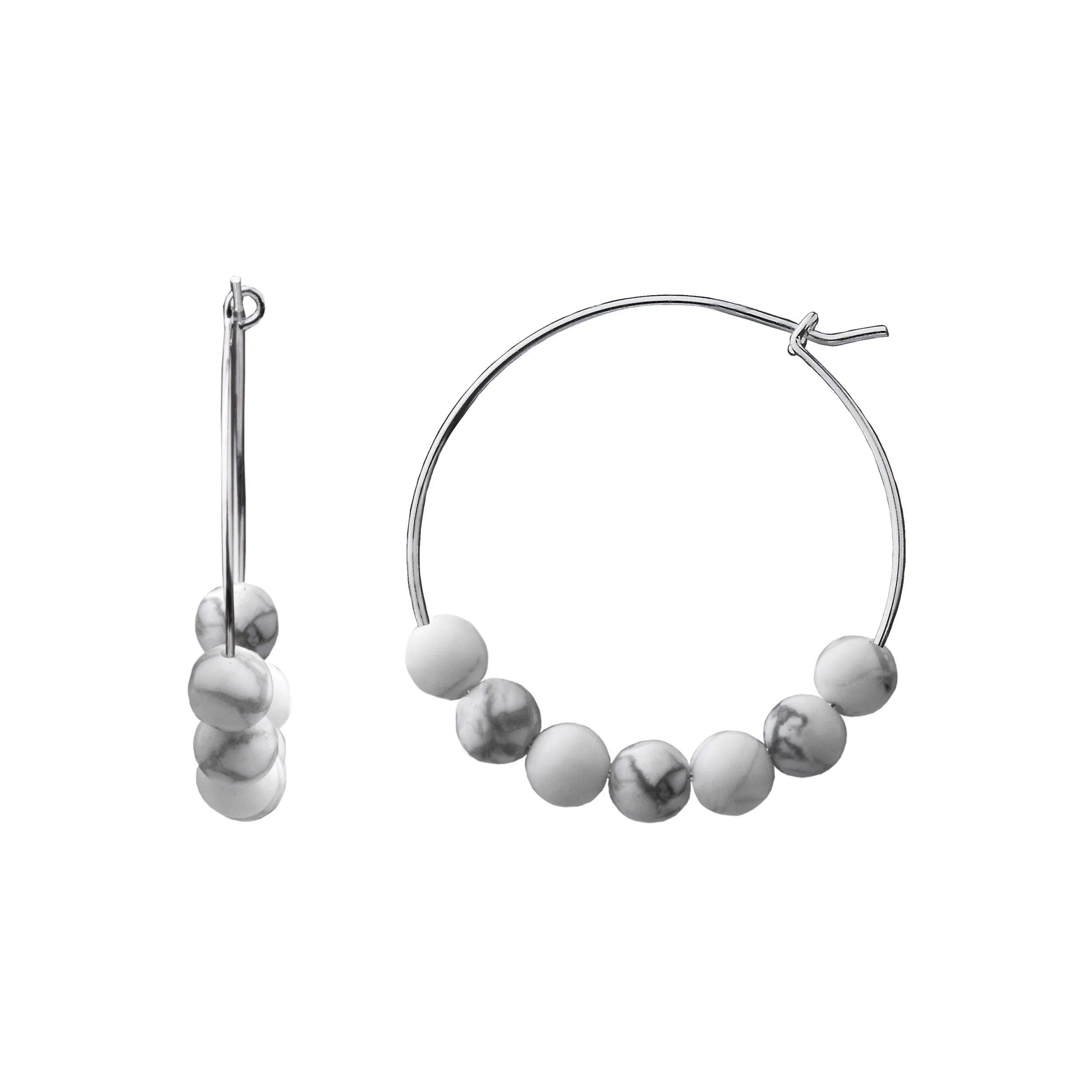 Earring | Stone Hoop | Howlite