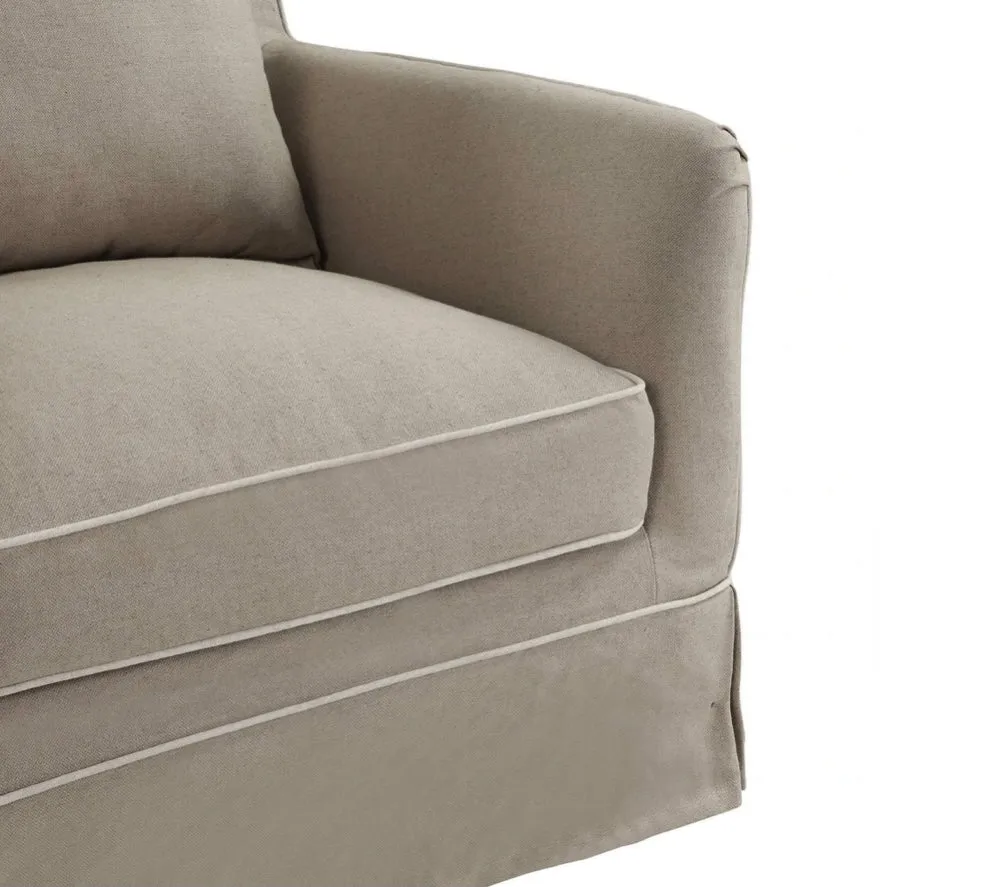 East Hampton Armchair Natural white piping