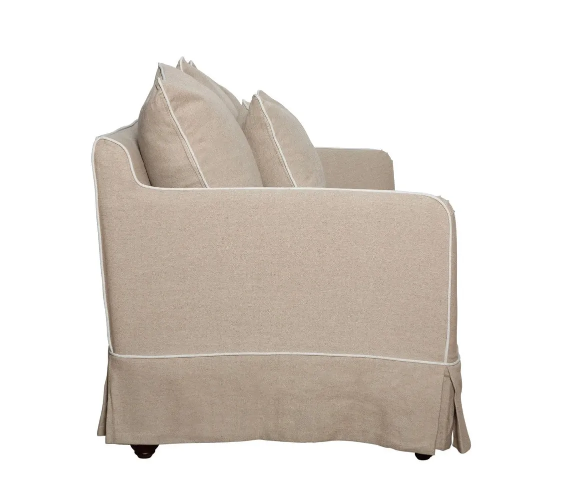 East Hampton Armchair Natural white piping