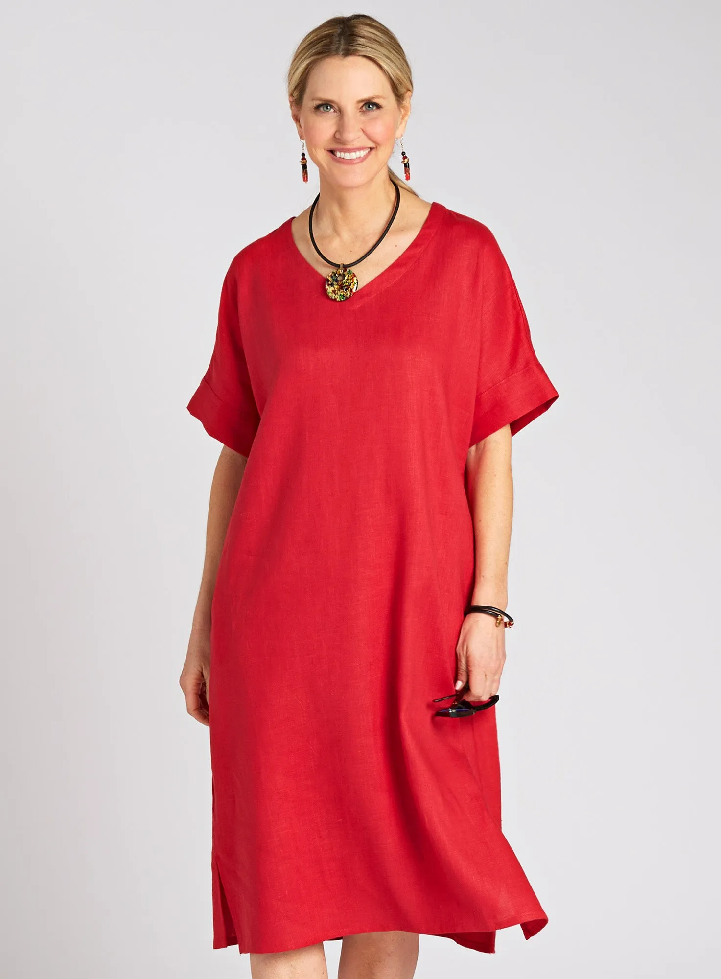 Easy Linen Midi Dress FINAL SALE (No Returns)