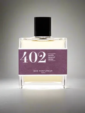 Eau de parfum 402 with vanilla, toffee and sandalwood