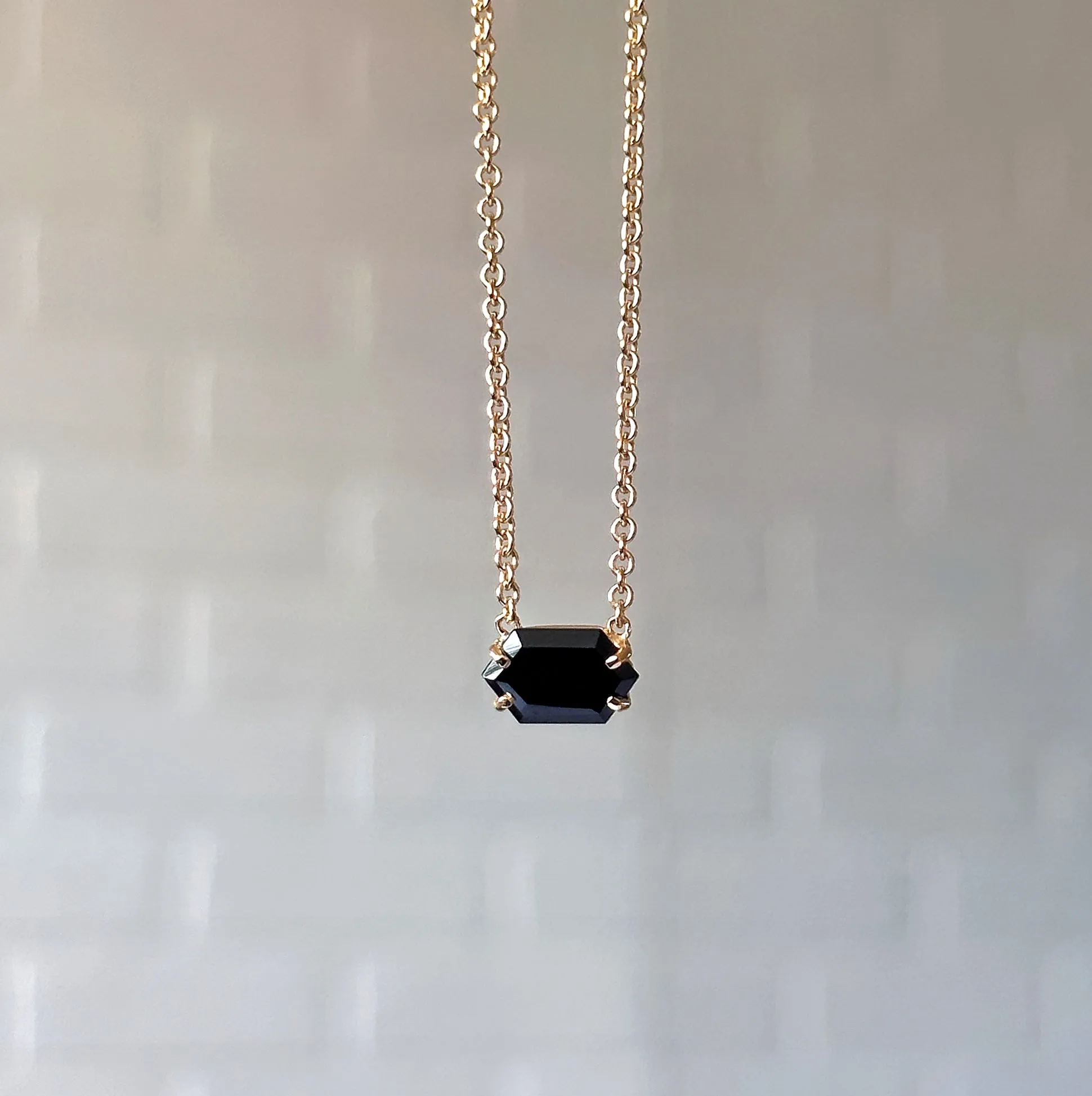 Emerson Black Garnet Necklace in Vermeil