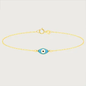 Evil Eye Enamelled Bracelet in 9K Gold