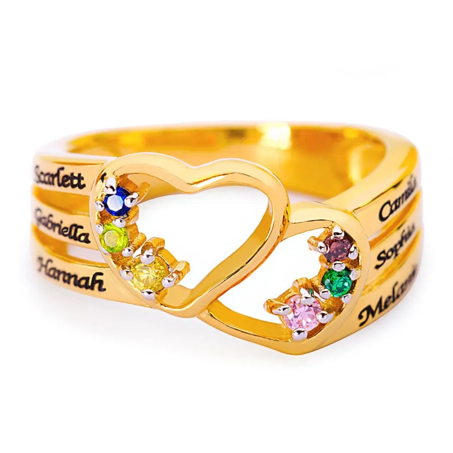 Family Ring with Birthstones and Names