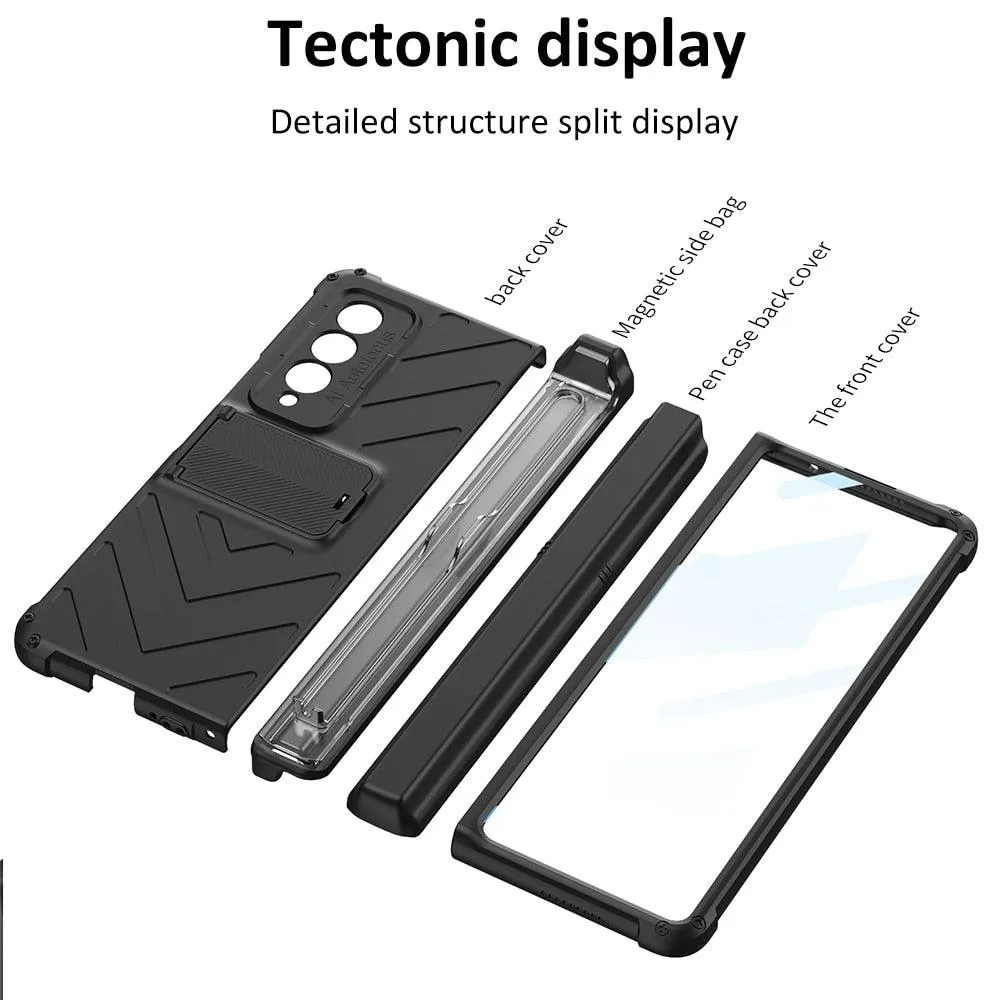 Fas Magnetic Hinge Case for Samsung Galaxy Z Fold 3 5G with Built-in S-Pen Slot and Kickstand