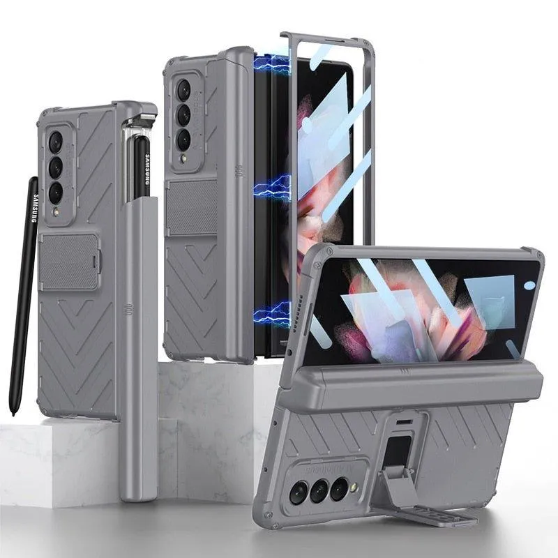 Fas Magnetic Hinge Case for Samsung Galaxy Z Fold 3 5G with Built-in S-Pen Slot and Kickstand