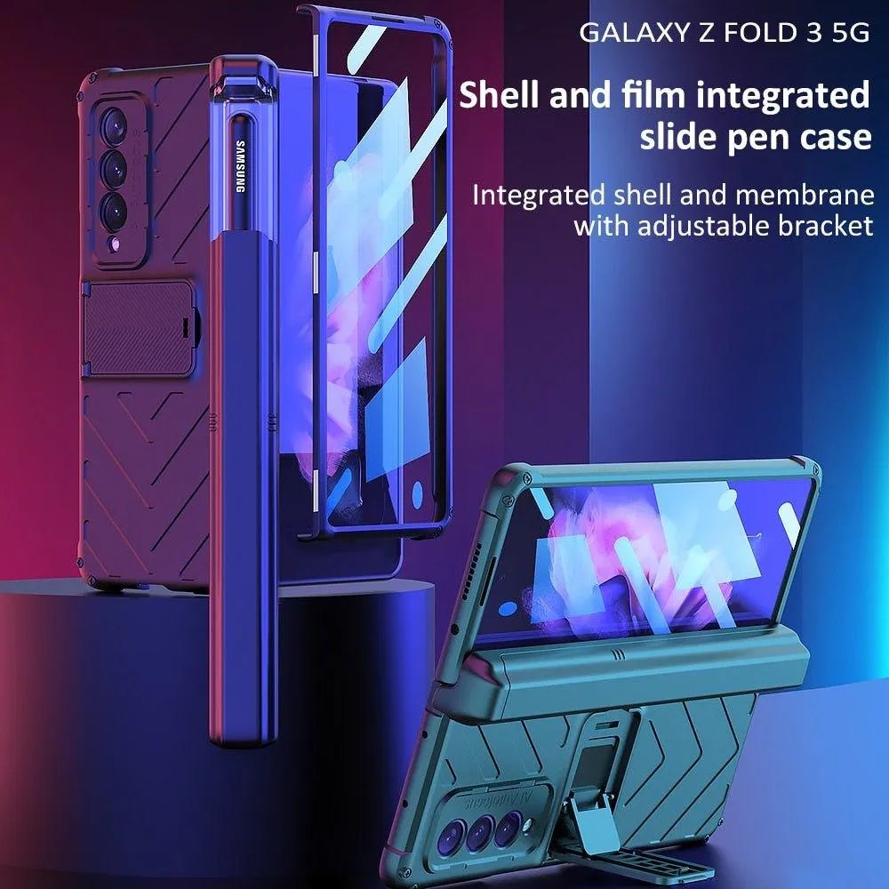 Fas Magnetic Hinge Case for Samsung Galaxy Z Fold 3 5G with Built-in S-Pen Slot and Kickstand