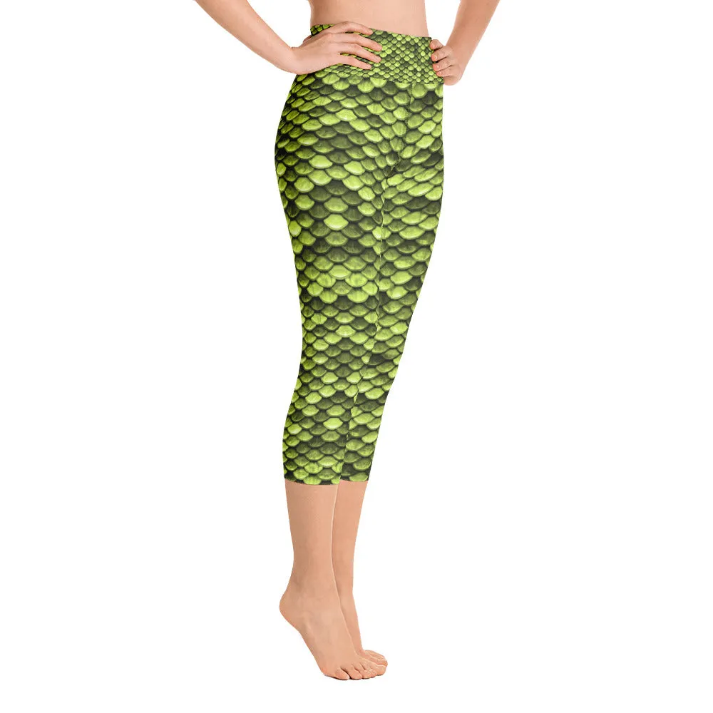 Forest Dragon Skin Yoga Capri Leggings