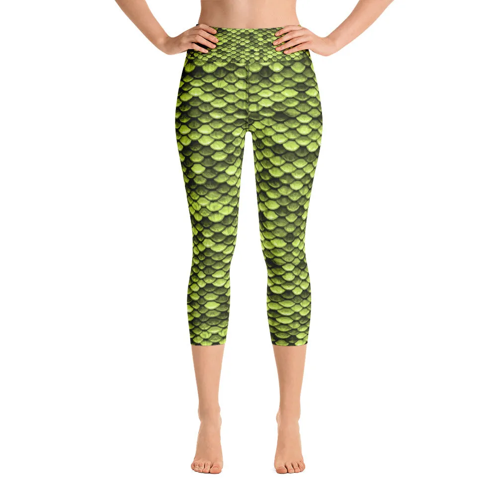 Forest Dragon Skin Yoga Capri Leggings