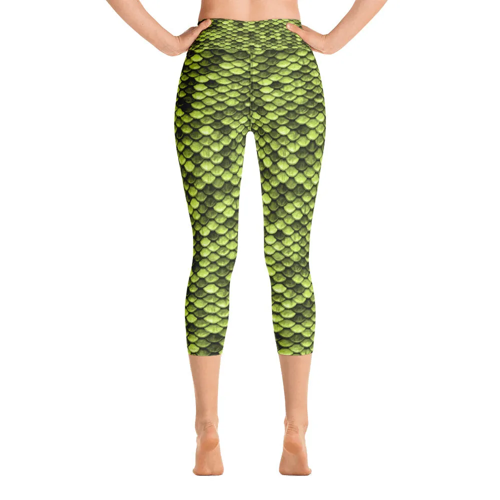 Forest Dragon Skin Yoga Capri Leggings