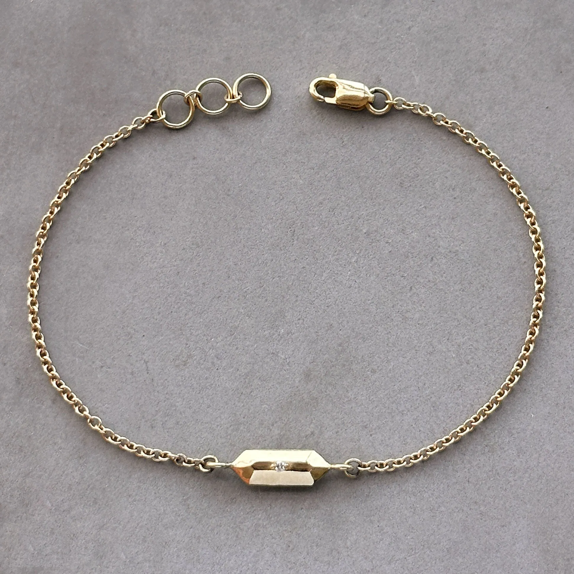 Fragment Chain Bracelet with Diamond in Gold