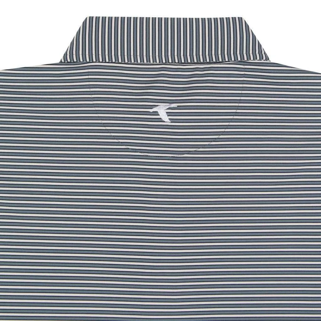 Freeport Striped Performance Polo- Storm