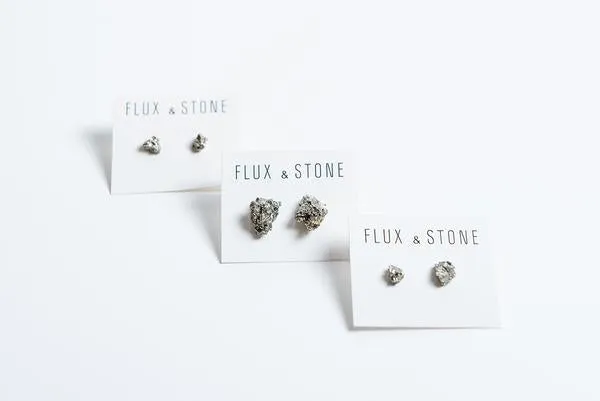 Gemstone Studs - Pyrite