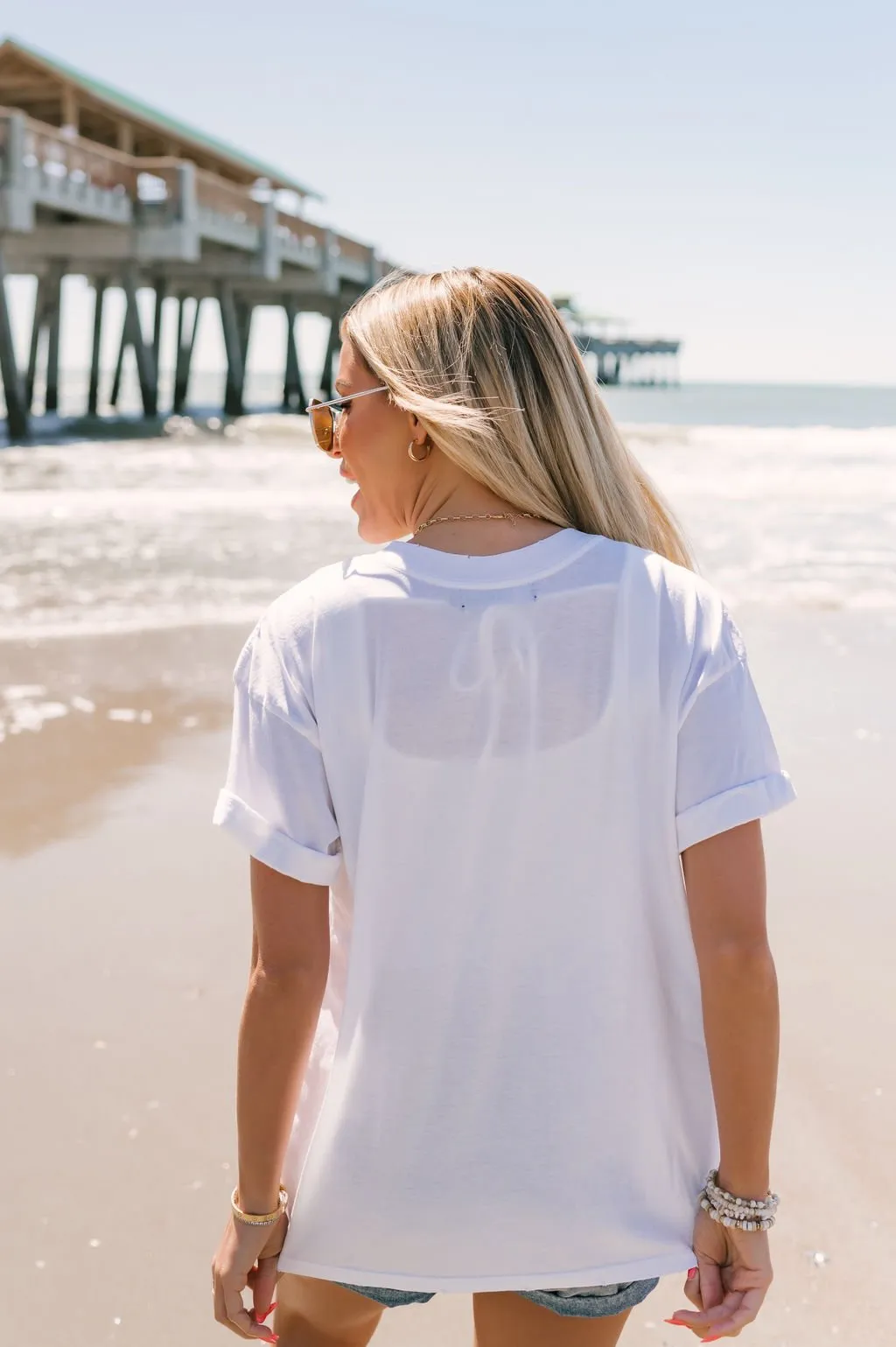 Girl Dangerous White Capri Graphic Tee