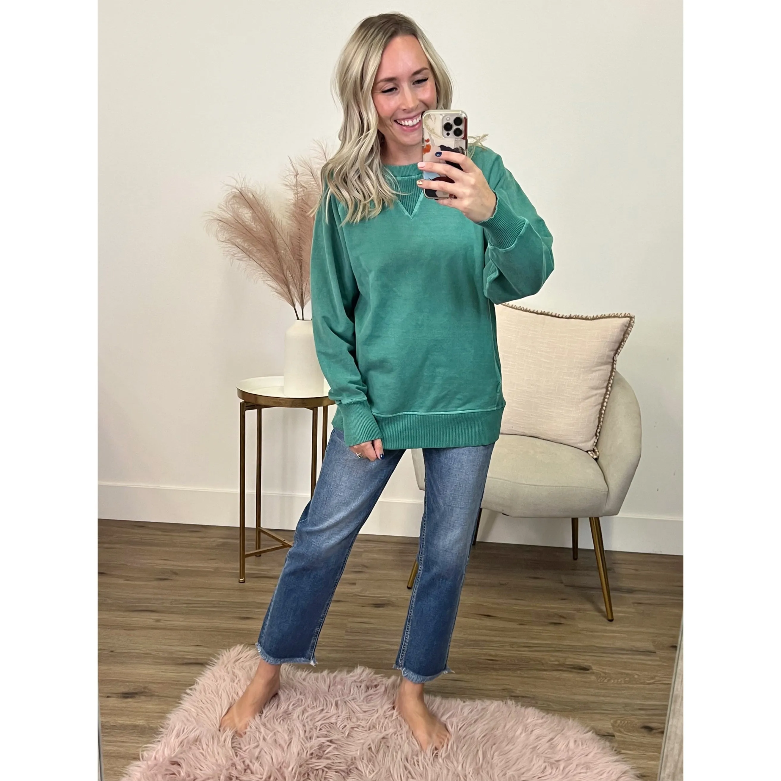 Girlfriend Crewneck Sweatshirt - Dark Green