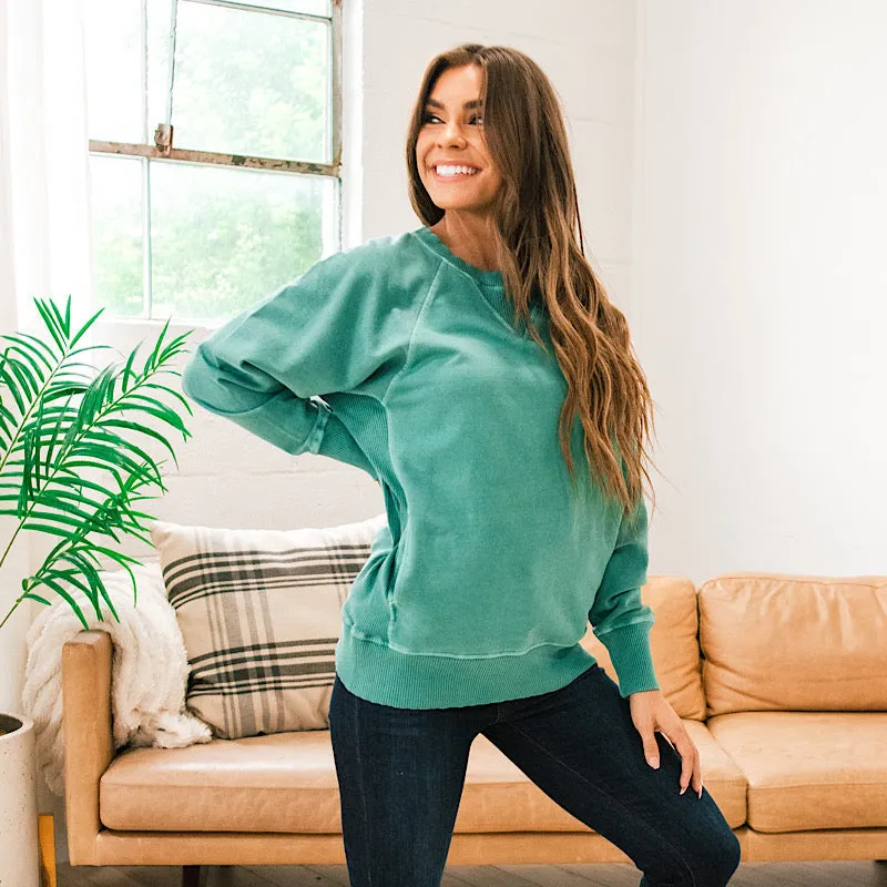 Girlfriend Crewneck Sweatshirt - Dark Green