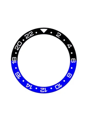 GMT Style Ceramic Bezel Insert Black/Blue (Dark Knight)