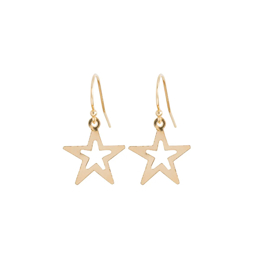 Gold Cut Out Star Earrings