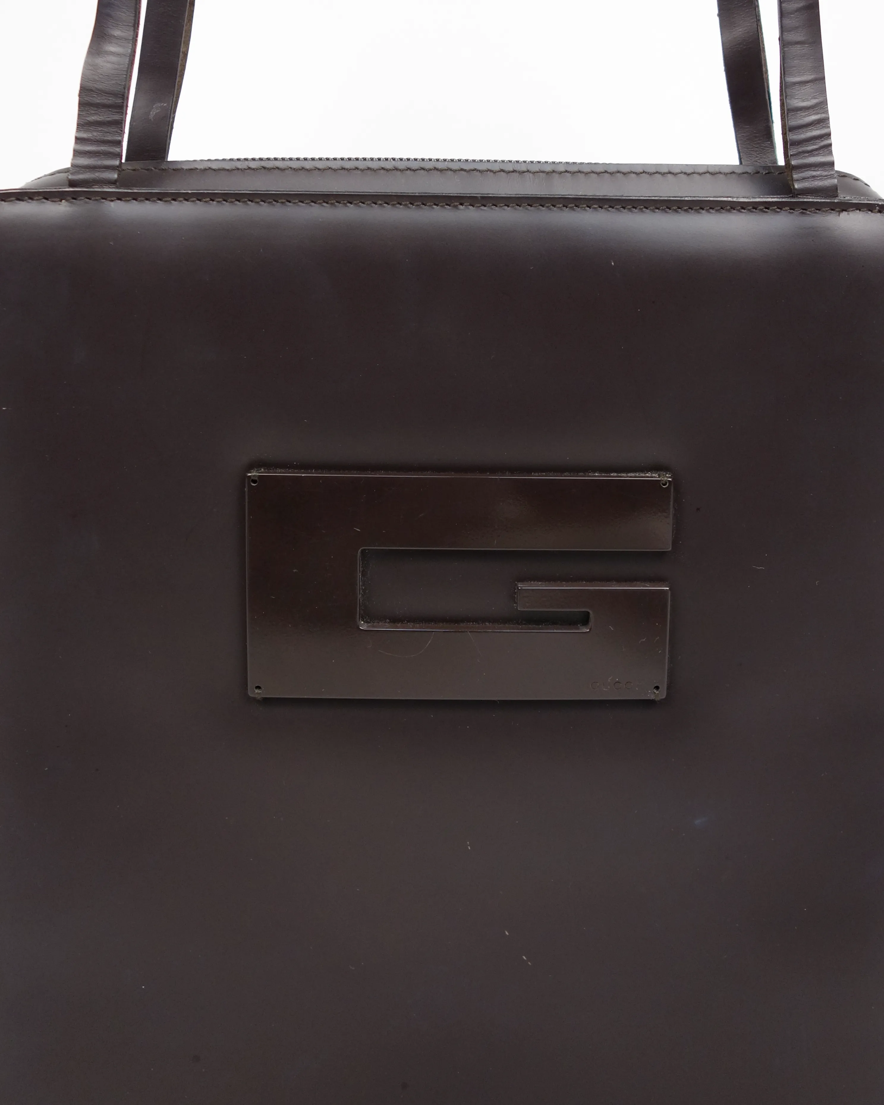 Gucci By Tom Ford Brown Patent Leather Bag 1998