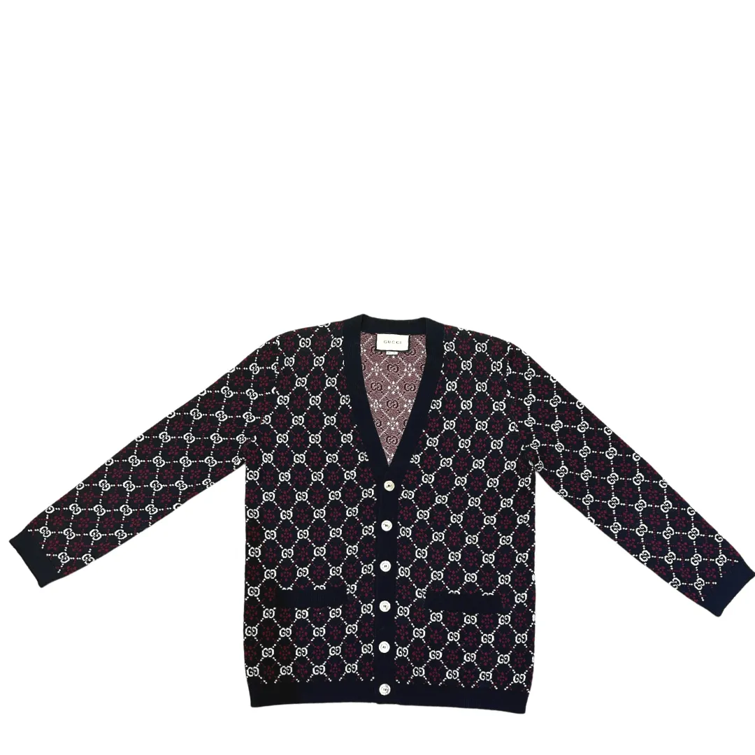 Gucci Men's Argyle Logo Cardigan