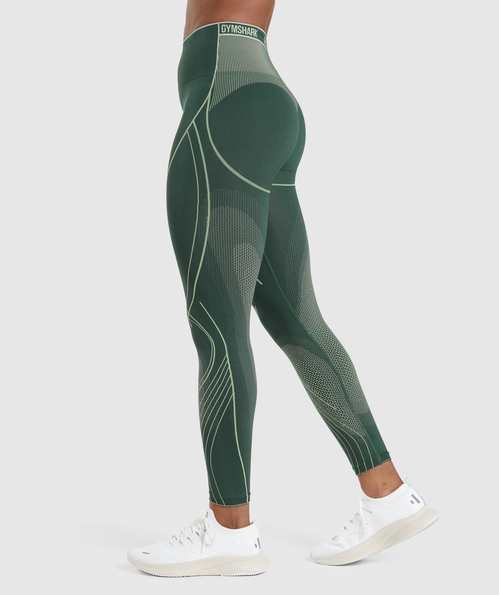 Gymshark Apex Seamless High Rise Leggings - Obsidian Green/Cucumber Green