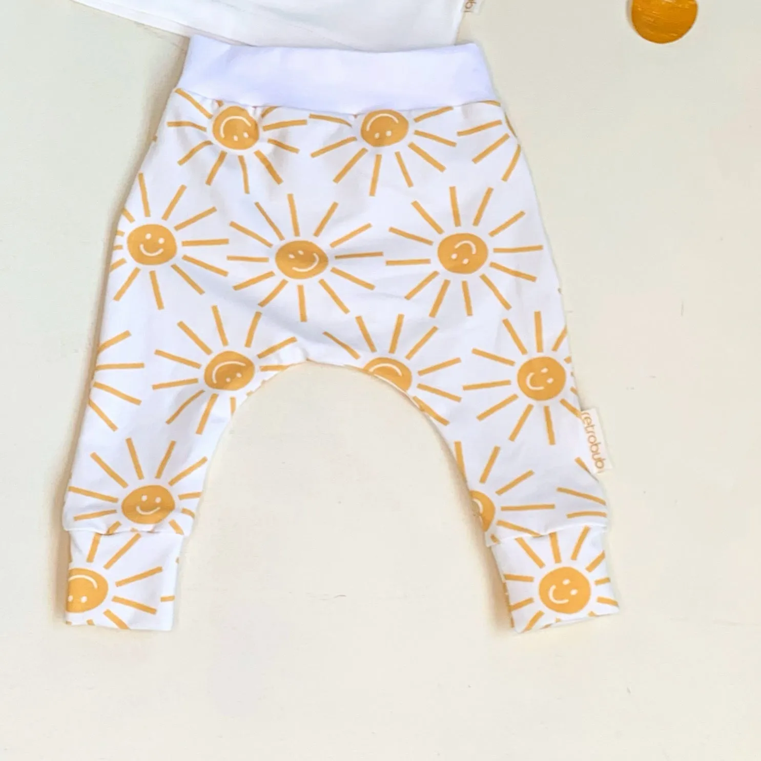 HAPPY-sun-face baby leggings