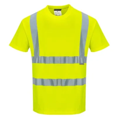 Hi Viz Cotton Comfort Crew Neck T-Shirt Short Sleeved Tee RIS 3279 Portwest S170