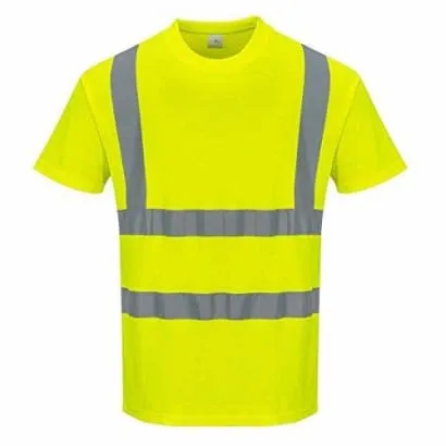 Hi Viz Cotton Comfort Crew Neck T-Shirt Short Sleeved Tee RIS 3279 Portwest S170